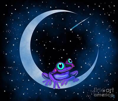 Designs Similar to Purple Frog on a Crescent Moon