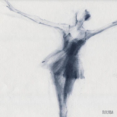Ballet Dancer Drawings Posters