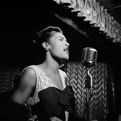 BILLIE HOLIDAY PORTRAIT WITH MISTER AT DOWNBEAT 8x10 SILVER HALIDE PHOTO PRINT 