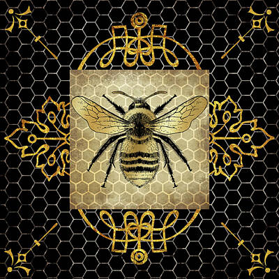 Honey Bee Mixed Media Posters