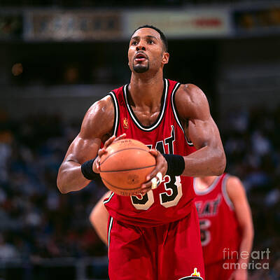 Alonzo Mourning The Hot Zone Miami Heat NBA Action Poster