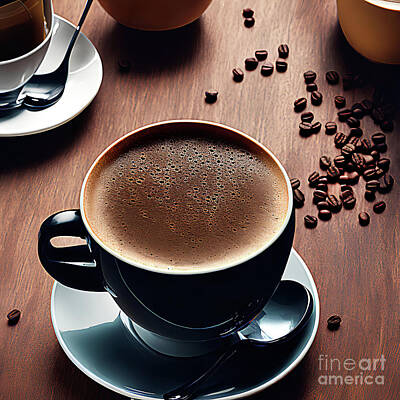 Coffe Cup Digital Art Posters