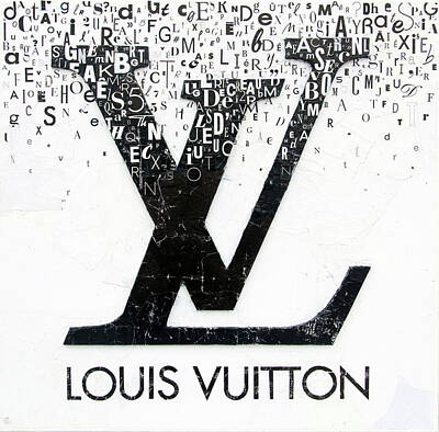 Julie Schreiber Canvas Art Prints - Louis Vuitton Black and White ( Fashion > Fashion Brands > Louis Vuitton art) - 60x40 in