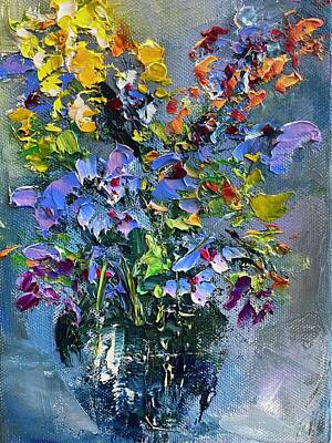  Painting - Flowers in a vase  by Julia S Powell