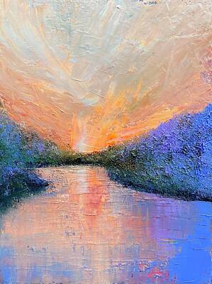  Painting - Sunset Purple Pink by Julia S Powell