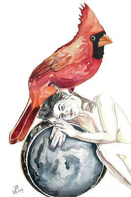  Painting - Redbird Blues by D Renee Wilson
