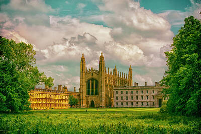  Digital Art - Blue Skies Fall On Kings College Cambridge  by Andrew David