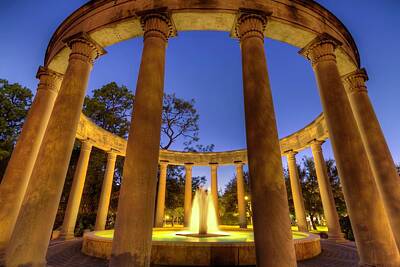  Photograph - Mecom Rockwell Colonnade and Fountain by Tim Stanley