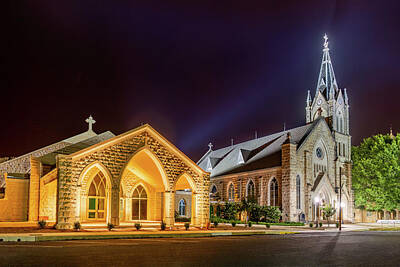  Photograph - St. Mary's in Fredericksburg at Night by Tim Stanley