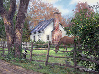 White Cottage Art Prints