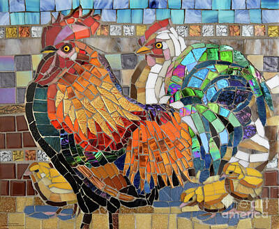 Stained Glass Rooster Art