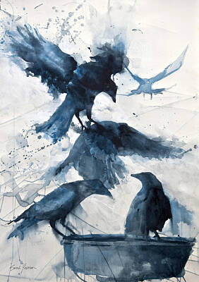 Sarah Yeoman: Crow Paintings Wall Art