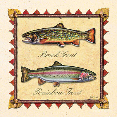 Fishing Tapestry Leaping Brook Trout Samuel Kilbourne Art Print