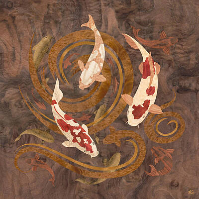 Koi Fish Mixed Media