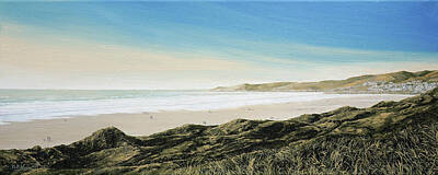  Painting - Morte Point Early Evening by Mark Woollacott