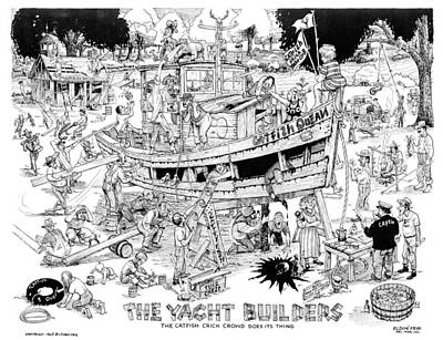  Drawing - The Yacht Builders by Eldon Frye