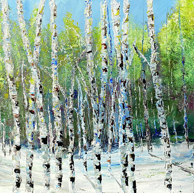 Painting - April Birches  by Julia S Powell