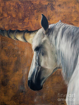  Painting - Unicorn - A Magical Blessing - symbol of purity by Julie Bond
