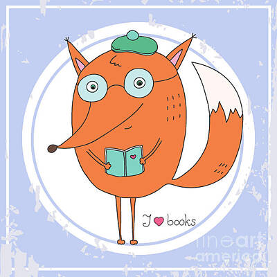 Designs Similar to Vector Hand Drawn Fox With Book