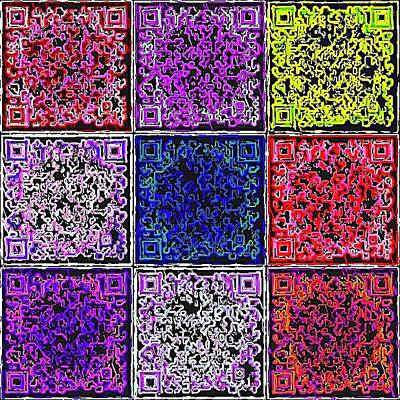  Digital Art - Colourful Corruption Of A QR Code by Clive Littin
