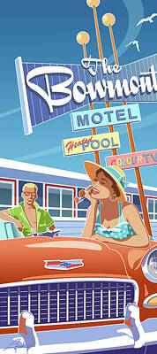  Digital Art - Bowmont Motel by Larry Hunter