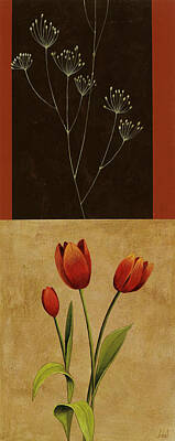 Red Tulips Mixed Media