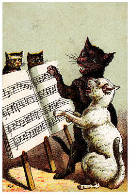 Designs Similar to 19th c. Quartet of Singing Cats