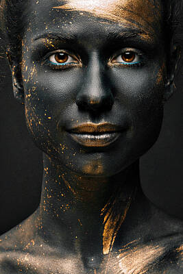 gold body painting art photography by afemera #watercolorarts