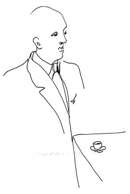  Drawing - Executive with coffee by Annabel Andrews