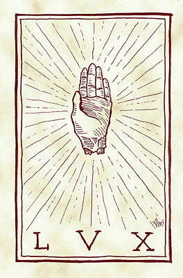  Drawing - Hand Of Glory LVX by Bard Algol