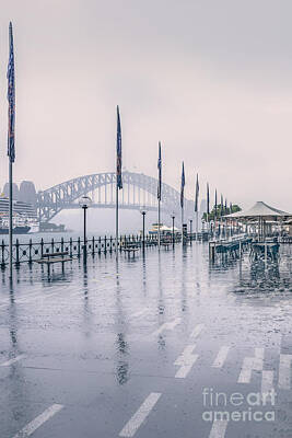 Sydney Harbour Bridge Mist Australia Art Prints