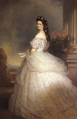 The Empress of Austria ELISABETH Her Imperial Majesty Antique Print 1854 