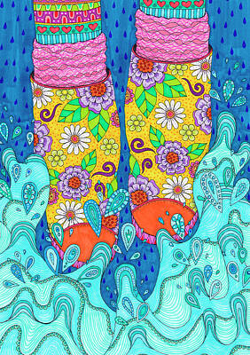 White Leg Warmers Art Print by Del Hope - Fine Art America