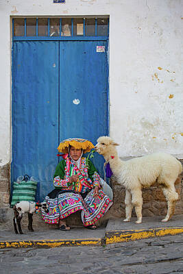  Photograph - A Local Woman in Her Traditional Dress in Cusco, Peru by Stephanie Millner