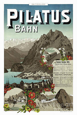 Vintage Art Deco Swiss Travel Poster Brünig Line 1930s Railway Retro Switzerland 