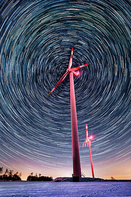  Photograph - Wind Turbine in the Stars by Ryan Ketterer