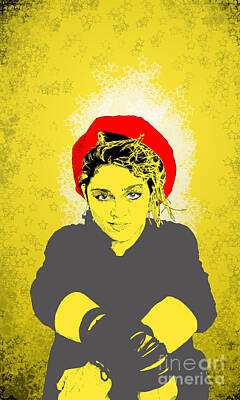  Digital Art - Madonna on yellow by Jason Tricktop Matthews