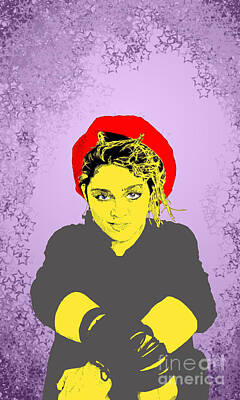  Digital Art - Madonna on Purple by Jason Tricktop Matthews