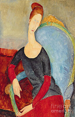 Mme Hebuterne In A Blue Chair Art Prints