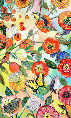 Bird Collage Paintings Art Prints