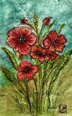  Painting - Garden Poppies by Jannett Prusik