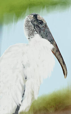  Digital Art - Wood Stork by Mike Jenkins