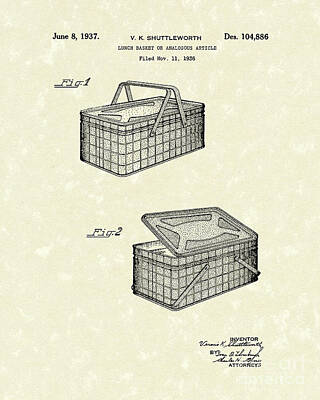 Designs Similar to Lunch Basket 1937 Patent Art