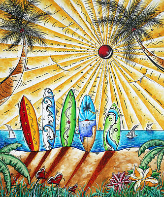 Tropical Sunset Paintings Art Prints