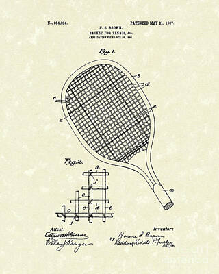 Designs Similar to Tennis Racket 1907 Patent Art