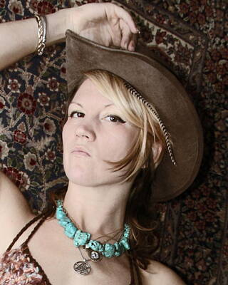 Portraif Of Girl In Cowboy Hat Photos