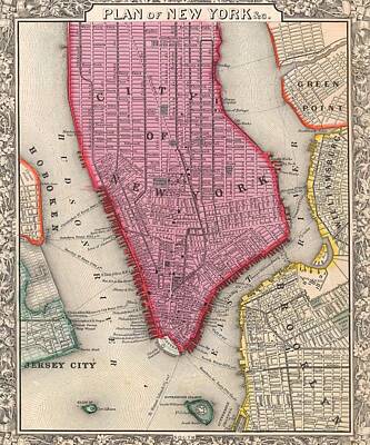 Designs Similar to Vintage 1860 New York City Map