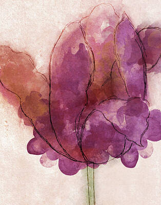 Tulips Watercolor Digital Art