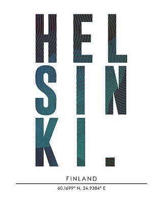 Helsinki Finland Mixed Media Art Prints