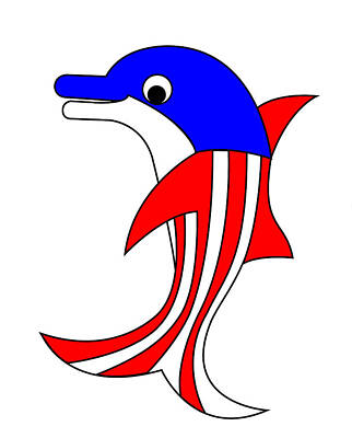 The American Dolphin Digital Art Original Artwork